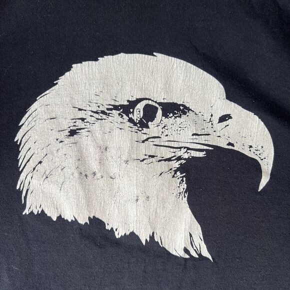 Screen Star Made in USA Bald Eagle Black Shirt Animal Bird We Care Fort Steer L - Picture 2 of 16